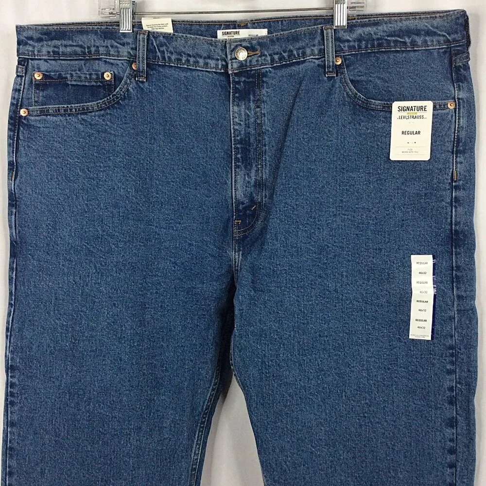 Signature Gold by Levis Strauss Mens Flex Jeans‎ Size 46x32 Regular Straight Leg